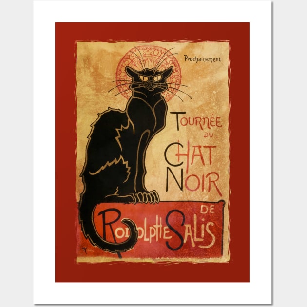 Du Chat Noir - The Black Cat (Distressed) Wall Art by The Blue Box